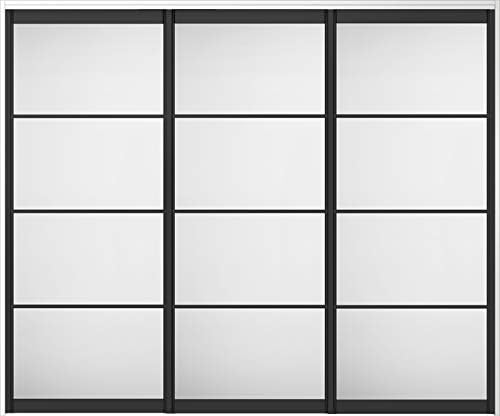 ラシッサs 室内引戸 間仕切り 上吊引戸 引違い戸 3枚建て Asmht Lzb 鍵なし 2423 W 2 432mm H 2 306mm ノンケーシング 本体 アイアンブラック Be 枠 敷居色 プレシャスホワイト Yy 枠種類 171mm幅 ノンケーシング枠 機能 Wソフトモーション ガラスの種類