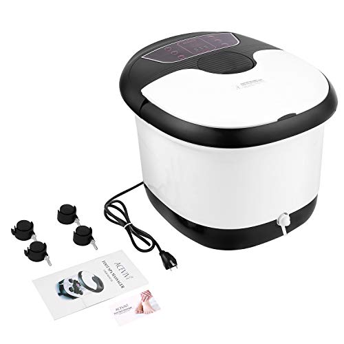 ACEVIVI Foot Spa Bath Massager with Heat and Massage and Bubble Jets, Motorized Shiatsu Massage Ball + Motorized Maize Roller + Rotatable Pedicure Stone, Red Light, Adjustable Time & Temperature,LED - Thumbnail 7