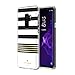 Kate Spade New York Phone Case | For Samsung Galaxy S9 Plus | Protective Clear Crystal Phone Cases with Slim Design and Drop Protection - Stripe 2 White / Gold / Clear