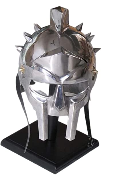 Photo 1 of THOR INSTRUMENTS Antique Replica Full-Size Metal Gladiator Maximus Arena Helmet | Halloween Party Costumes | LARP Clothings Wearable Medieval Helmet