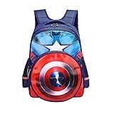 Waterproof Kindergarten Backpack Durable Boy School Book Bags, Kid Primary Bookbags for Children (Captains America 1)