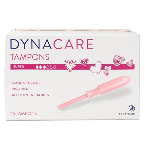 Dynarex Super Tampons – Feminine Hygiene Product with Plastic Applicator – 8 Ho…