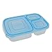 FIXBODY 3-Compartment Bento Lunch Box Containers for Kids & Adults Multi Color Containers with Lids, Set of 3