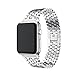 HP95(TM) Replacement Stainless Steel Bead Bands,For Apple Watch Series 3/2/1 38MM Metal Watch Band (Silver)