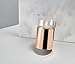 LampLust Flameless Pillar Candle - 3x5 Inch, Rose Gold Holder, LED Moving Flame, Dancing Wick, Battery Operated, Timer & Batteries Included