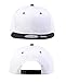 NYFASHION101 Plain Blank Flat Bill Adjustable Snapback Cap Hat - White/Black