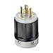 Leviton 2321 20 Amp, 250 Volt, NEMA L6-20P, 2P, 3W, Locking Plug, Industrial Grade, Grounding - Black-White primary