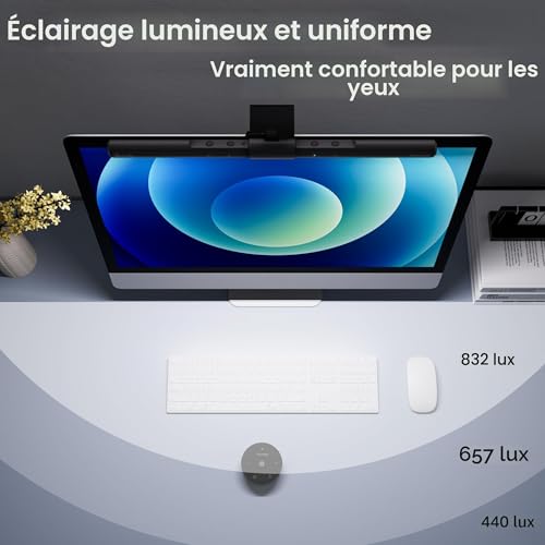 Quntis PC Screen Lamp with Remote Control, Adjustable Screen Light Automatic Dimming, LED USB Computer Lamp 40 cm Monitor Light Bar Lighting for Office Gaming