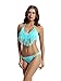 zeraca Women's Fringe Halter Top Low Rise Bottom Bikini Bathing Suits