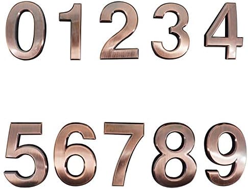 BetLight 10 Pieces Self-Adhesive House Numbers- 2.75 Inch High Door Address Stickers for Apartment/Mailbox Number, Bronze
