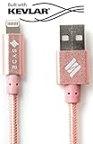 Syde 5FT SMART Lightning Cable, Up to 10% Faster, Heavy-Duty Military-Grade Durability, Kevlar Core, Apple MFI Certified, Nylon Braided Fast Charging Cable for iPhone, iPad & iPod (Rose Gold, 5 Feet)