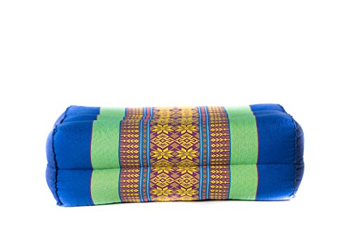 Yoga, Meditation, Kundalini and Pilates Cushion (Zafu) block, bolster, prop 100% organic Kapok Fiber Filling (Deep Blue Leef)