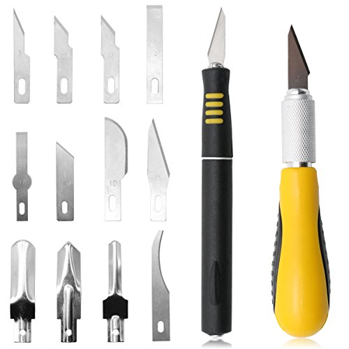 Xcellent Global Precision Craft Knife Set Craftsman Hobby Knife Set 14 Pieces HG203