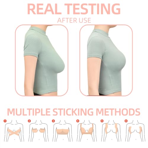 Boob Tape 5m, Pezoneras Adhesivas Invisibles y Reutilizables, Sujetadores Adhesivos Push Up para Mujer, Efecto Levantado y Natural, para Sujetadores sin Espalda, Vendas Sujetadoras para Mujer Copa A-E