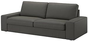 HomeTown Market The Heavy Cotton KIVIK Three Seat (Not Loveseat) Sofa Cover Replacement is Custom Made for IKEA Kivik 3 Seater Sofa Slipcover Only. (Darker Gray)