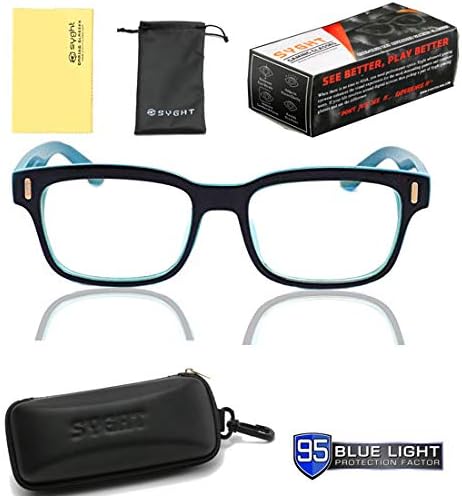 Syght Glass - India Crystal Clear Computer and Gaming Glasses with Blue Light Blocking (Medium-Large)