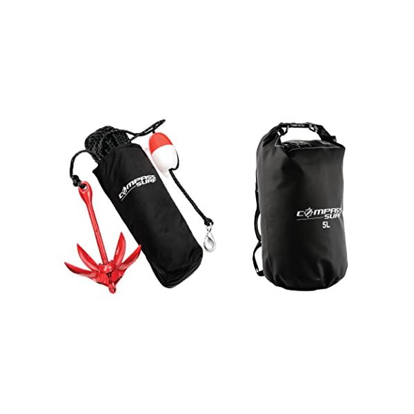 Compass-Kayak-Anchor-Kit-Dry-Bag-for-Jet-Skis-Canoes-Floats-35-lb-Steel-Anchor-with-Anti-Rust-Powder-Red-Coating-40-ft-Marine-Grade-Rope-Buoy-and-Stainless-Steel-Snap-Hook Compass-Kayak-Anchor-Kit-Dry-Bag-for-Jet-Skis-Canoes-Floats-35-lb-Steel-Anchor-with-Anti-Rust-Powder-Red-Coating-40-ft-Marine-Grade-Rope-Buoy-and-Stainless-Steel-Snap-Hook