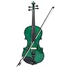 ABMBERTK,Violine, 4/4 Full Size, Akustische Violine, Geige mit Koffer, Bogen, Kolophonium, Violine, grün