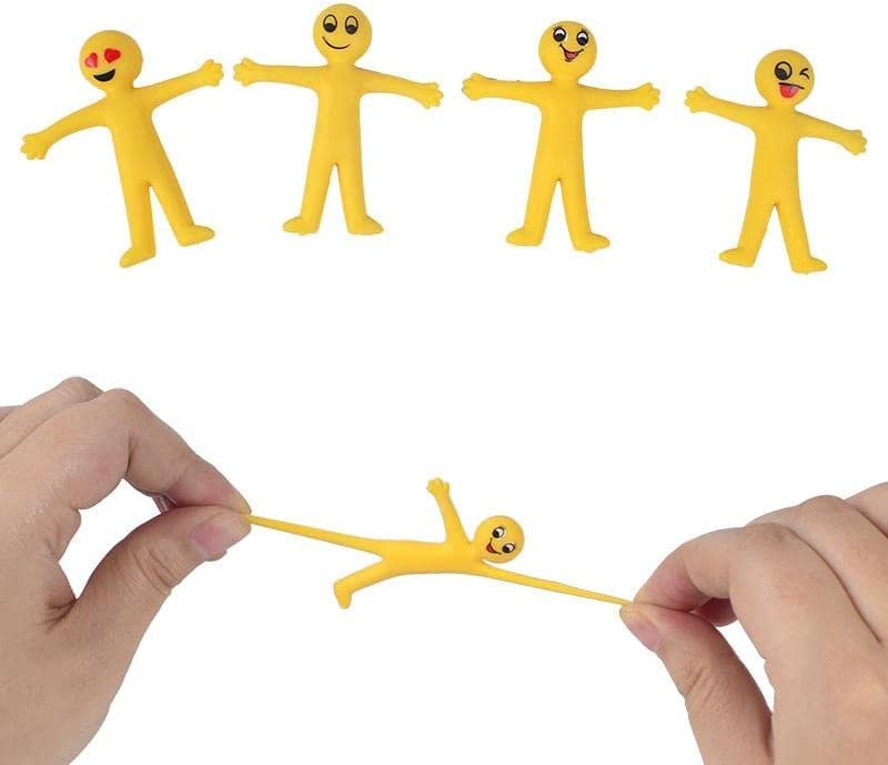 50 x Yellow Smiley Stretchy Smile Men Pocket Money Toys, Ideal Party Bag Fillers and Favours, Stocking Fillers, Pinata Prizes, Goody Bags and Cake Toppers