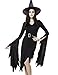 Colorful House Womens Sexy Witch Halloween Fancy Dress Costume Outfit, Black, M