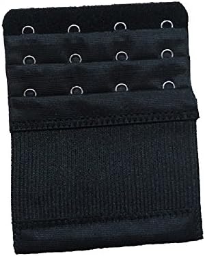 HKDK 1pc Women Bra Extender Bra Strap Extension Black 4 Hook 3 Rows