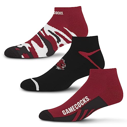 For Bare Feet NCAA South Carolina Gamecocks CAMO BOOM 3 Pack Ankle Sock Team Colors Medium Image