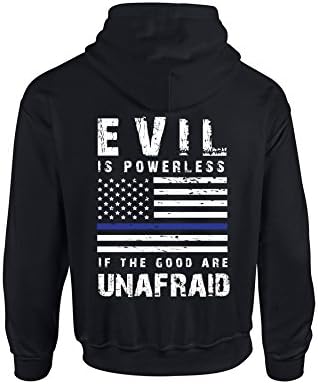 Police Blotter Certified Wolfhunter® Mens Evil is Powerless Hoodie X-Large Black