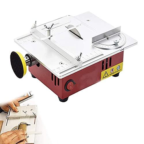 ZHJIUXING HO Tischkreissägen 96W, Mini Elektrische Tischkreissäge mit Anhebbarer Kreissägeblatt, Bohrmaschine, Polieren…