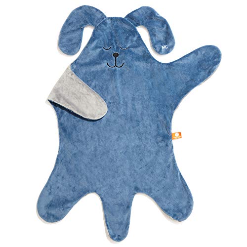 Modern Cuddle Cozy Minkie 52" Snuggly Soft Plush Play Mat for Baby and Kids Rabbit Denim/Silver | Softest Baby Blanket