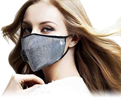 Fashion Holographic Silver N99 Pollution and Dust and Rave Mask with Exhalation Valve Washable (Silver)