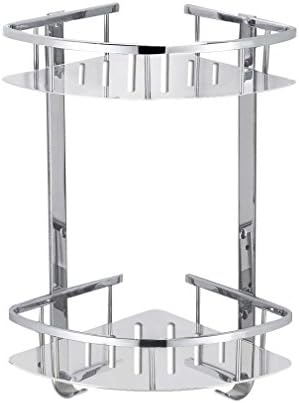 Foccoe Bathroom Shower Shelf Stainless Steel Shower Storage Organizer shelf, Wall Mounted 2-Tier Corner Storage Basket for Bathroom or Kitchen