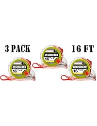 Benchmark   3 unidades   CL Series cinta métrica   16ft 5 m   transparente cubierta cinta métrica   retráctil y mecanismo de bloqueo