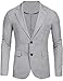 Daupanzees Mens Casual Two Button Suits Lapel Blazer Jacket Lightweight Sport Coat (Gray M)