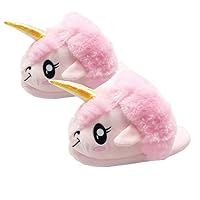 Spiritup Kids Cute Plush Unicorn House Slippers Anti Slip Loafers