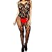 Daisland 2 Women Lingerie Mesh Fishnet Sleepwear Bodystocking Babydoll Bodysuit (1 Black 0313 1 Black 018, Plus)