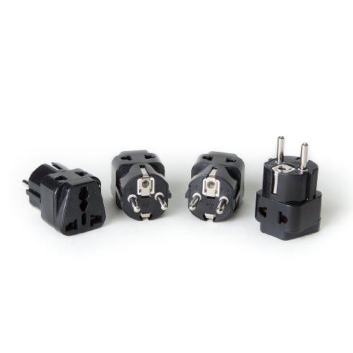 Orei 2 in 1 usa to europe adapter plug (schuko, type e/f) - 4 pac…