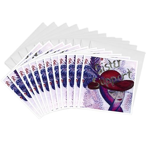 3dRose Sister Support - Greeting Cards, 6 x 6 inches, set of 12 (gc_3596_2)
