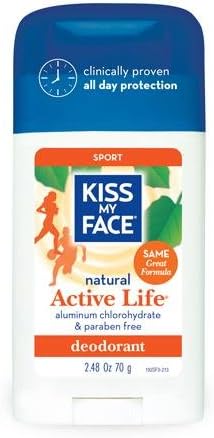 YEASUN Kiss My Face Deodorant Active Life Sport Aluminum Free - 2.48 oz