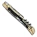 Laguiole pocket knife with Black Horn handle and brass bolsters, corkscrew - Closed size - 11 cm direct from France