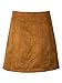 Persun Women's Faux Suedettte Button Closure Plain A-line Mini Skirt