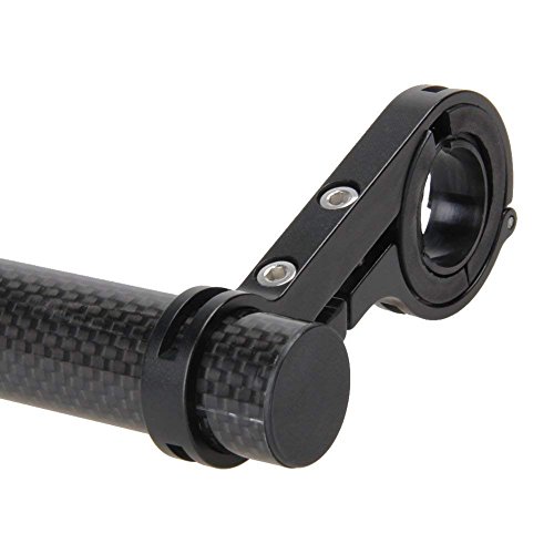 Eyours 7.88” Bike Double Handlebar Extender Carbon Fiber Mount Holder for Bicycle Accessories Flashlight Lamp Phone(red+Black)