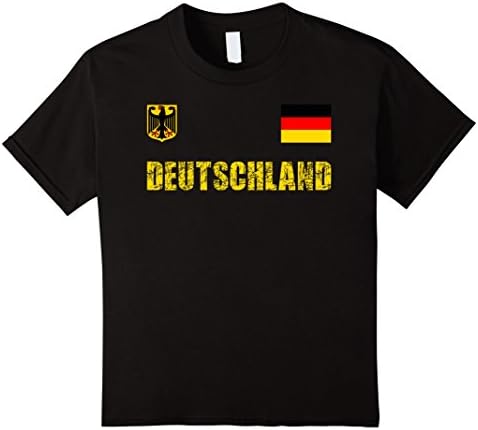 unisex-child Deutschland T-shirt German Eagle Flag Germany Soccer Tee 4 Black