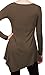 [DRSKIN] Women Handkerchief Hem Long Sleeve Tunic Top (XL, Mocha)