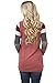 BLENCOT Women's Color Block Long Sleeve Tunic Sweatshirt Tops with Kangaroo Pocket-Red X-Large