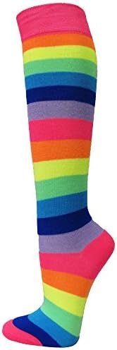 Couver Rainbow Striped Youth Children Kids Fashion Colorful Non-skid Knee High Socks