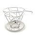 Pour Over Stainless Steel Coffee Cone Shaped Basket Filter Dripper and Cradle Stand used with Popular V60 Filters like Melitta, Cuisinart, Hario, Chemex – Maximum Flavor Extraction by Bolio (Vortex 1)