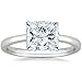 1 Carat GIA Certified 18K White Gold Solitaire Princess Cut Diamond Engagement Ring (1 Ct I-J Color, I1 Clarity)