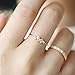 wangxiyan Simple 18k Gold Color Rings for Teen Girls Class Heart White Sapphire Studded Eternity Wedding Ring Engagement Stackable Diamond Rings Women Fashion Jewelry