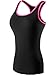 NELEUS Women's 3 Pack Compression Athletic Tank Top for Yoga Running,Blue,Green,Rose,EU M,US S