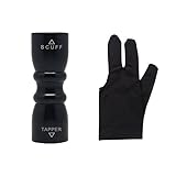 Elemart Billiard Glove - Pool Glove 3 Finger Billiard Black Glove for Both Hands + Bowtie Snooker Billiard Pool Cue Tip Stick Shaper Repair Tools w/ Shaper, Scuffer, Tips Pick Aerator (Black)